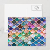 Carte Postale Échelles de Parties scintillant de sirène de print (Devant / Derrière)