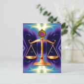 CARTE POSTALE ÉCHELLES D'OR DE LA LOI AVEC PIERRES GEM, SYMBOLE  (Debout devant)