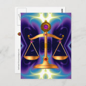 CARTE POSTALE ÉCHELLES D'OR DE LA LOI AVEC PIERRES GEM, SYMBOLE  (Devant / Derrière)