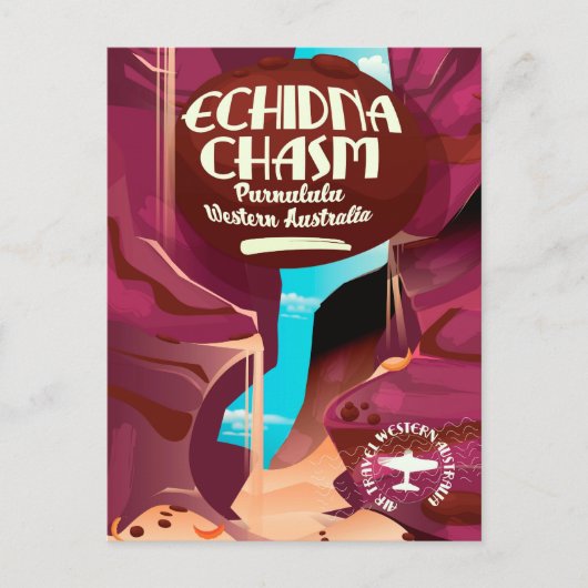 Carte Postale Echidna Chasm dessin animé affiche de voyage (Devant)