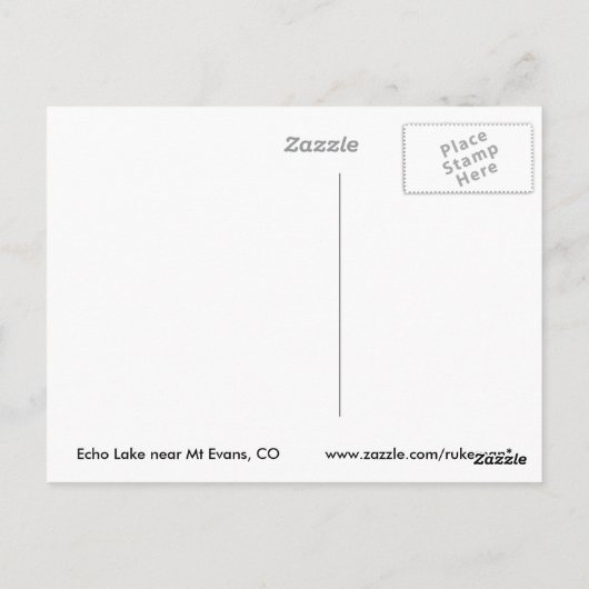 Carte postale Echo Lake (Dos)