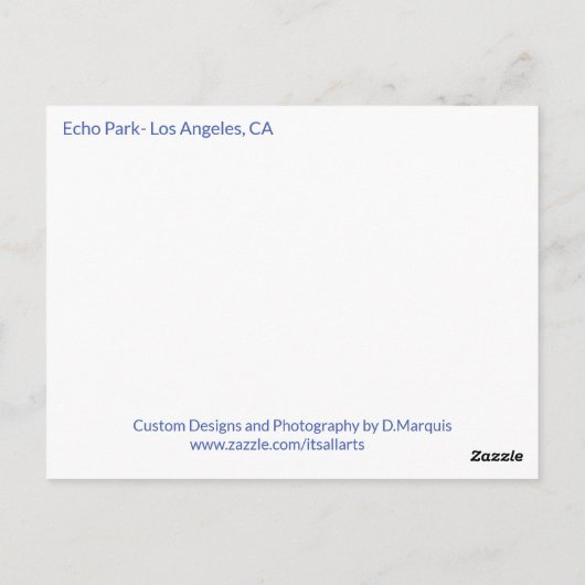 CARTE POSTALE ECHO PARK - LOS ANGELES #2 POSTCARD (Dos)