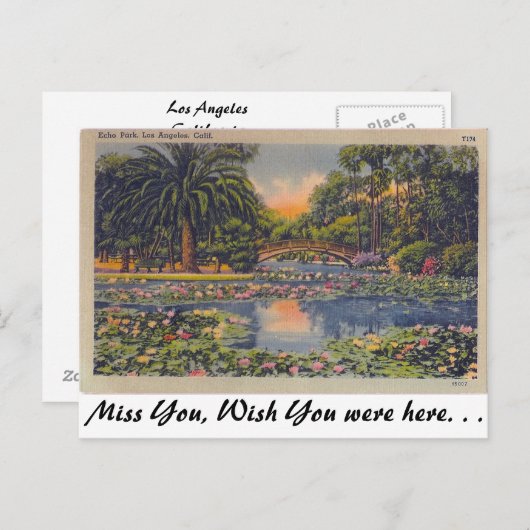 Carte Postale Echo Park, Los Angeles, Californie (Devant / Derrière)