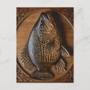 Carte Postale Echos de la rivière : Murray Cod Wood Print,