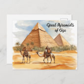 Carte Postale Échos d'Éternité : Gardiens des Sables de Gizeh (Devant / Derrière)