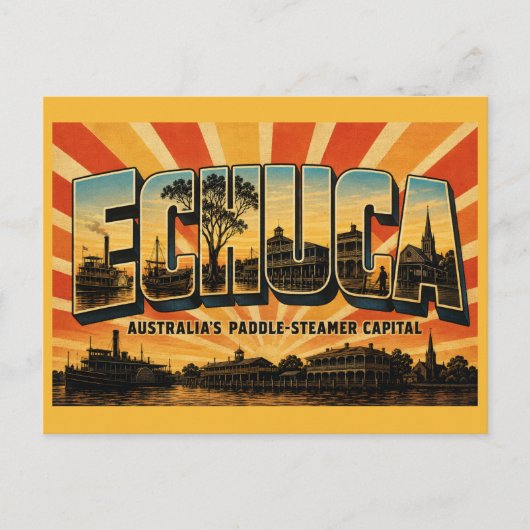 Carte Postale Echuca Victoria Capitale du Paddle-Steamer (Devant)