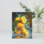 Carte Postale Éclaboussure de citron (Debout devant)