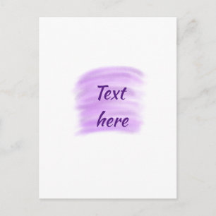 Carte Postale Eclaboussures d'aquarelle violette ajoutent du tex