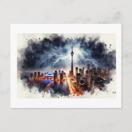 Carte Postale Éclair sur Toronto, (Devant)