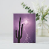 Carte Postale Éclair violet et cactus, AZ (Debout devant)