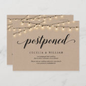 Carte Postale Éclairage À Chaîne, Kraft, Faire-part de mariage R (Devant / Derrière)