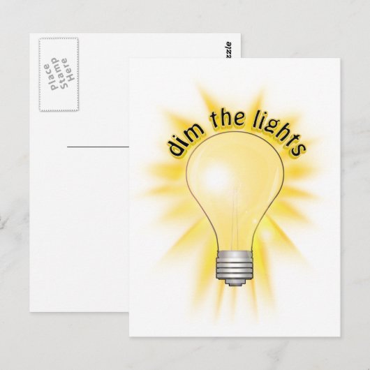 Carte Postale Éclairage - Ampoule (Devant / Derrière)