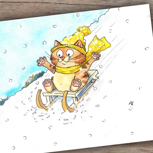 Carte Postale Éclairage du chat