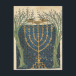 Carte Postale Éclairage d'une menorah, de<br><div class="desc">Illumination d'une menorah,  de la Bible juive Cervera,  1299 | par Joseph AsarRardon | Lieu de l'art : Instituto da Biblioteca Nacional,  Lisbonne,  Portugal | Artiste français | Numéro de collection d'images : XIR161985</div>