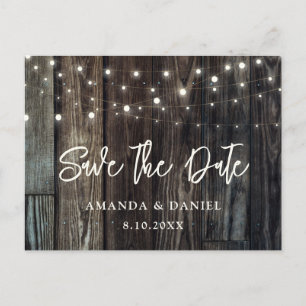 Carte Postale Éclairages en bois de campagne rustique pour maria