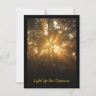 Carte Postale Éclairer la phrase de l'obscurité Lever de soleil