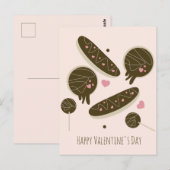 Carte Postale Eclairs Donuts Cake Pops Saint-Valentin (Devant / Derrière)