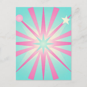 Carte Postale Éclat Rétro en Rose Menthe