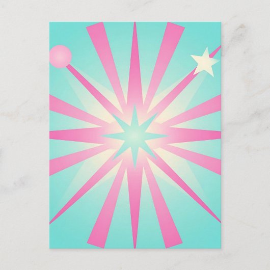 Carte Postale Éclat Rétro en Rose Menthe (Devant)