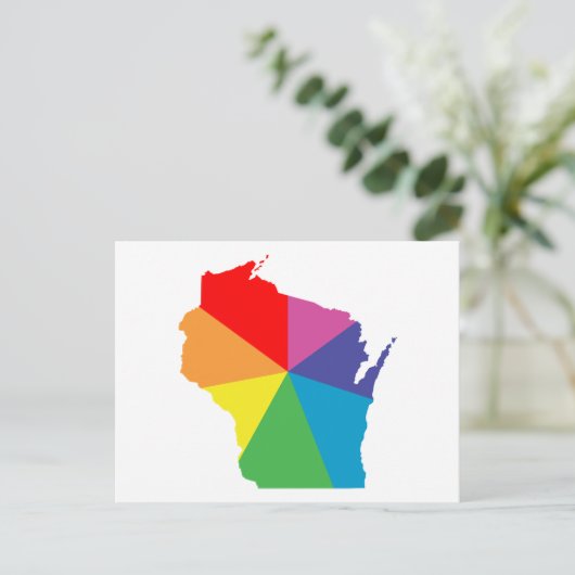 Carte Postale éclatement de la couleur de wisconsin (Debout devant)