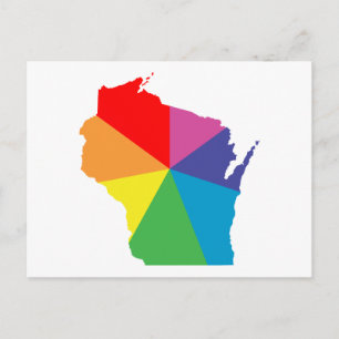 Carte Postale éclatement de la couleur de wisconsin