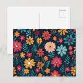 Carte Postale Éclatement floral coloré (Devant / Derrière)