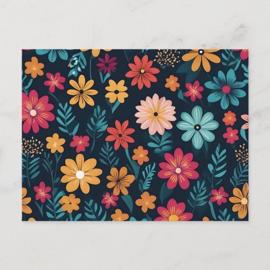 Carte Postale Éclatement floral coloré (Devant)