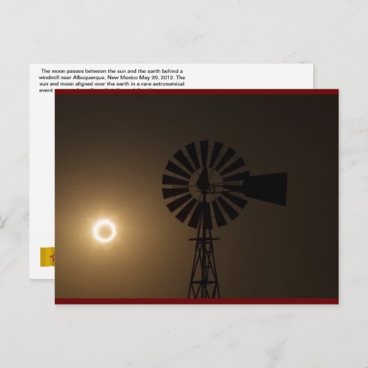 Carte Postale Éclipse annuelle du soleil 20 mai 2012 (Devant / Derrière)