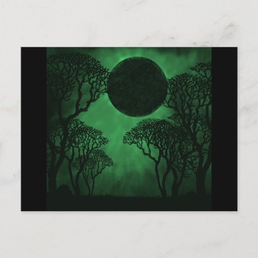 Carte postale Eclipse Forêt Sombre, Vert (Devant)