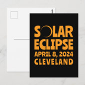 Carte Postale Éclipse solaire 2024 Cleveland Ohio (Devant / Derrière)