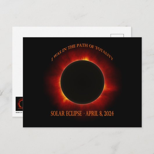 Carte Postale Éclipse solaire totale (Devant / Derrière)