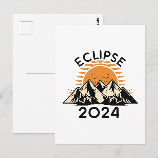 Carte Postale Éclipse solaire totale 2024 (Devant / Derrière)