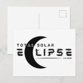 CARTE POSTALE ÉCLIPSE SOLAIRE TOTALE 2024 (Devant / Derrière)