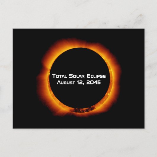 Carte Postale Éclipse solaire totale 2045 (Devant)