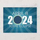 Carte Postale Éclipse solaire totale - 8 avril 2024 - Design ble (Devant)
