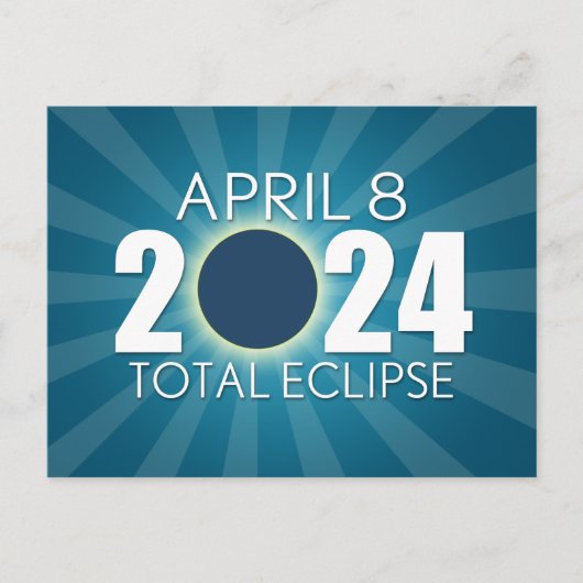 Carte Postale Éclipse solaire totale - 8 avril 2024 - Design ble (Devant)