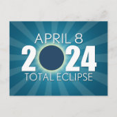 Carte Postale Éclipse solaire totale - Design bleu (Devant)