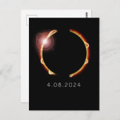 Carte Postale Éclipse Solaire Totale Dim 8 Avril 2024 (Devant / Derrière)