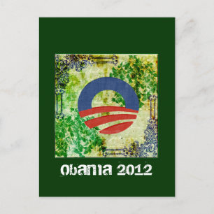 Carte Postale Eco Grunge Obama 2012 Conception des réélections