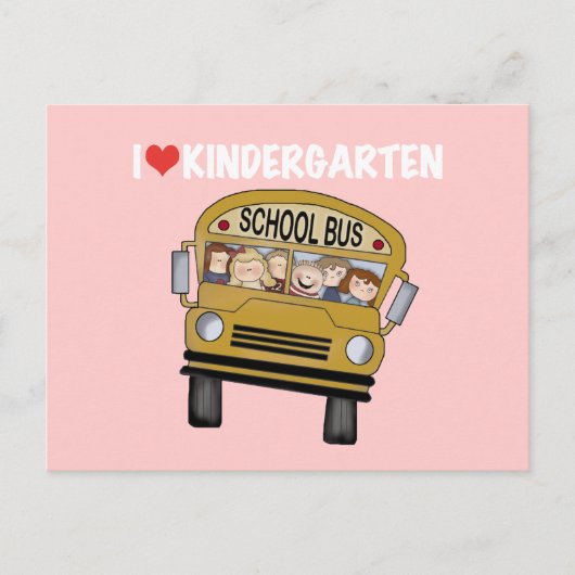 Carte Postale École Bus Love maternelle (Devant)