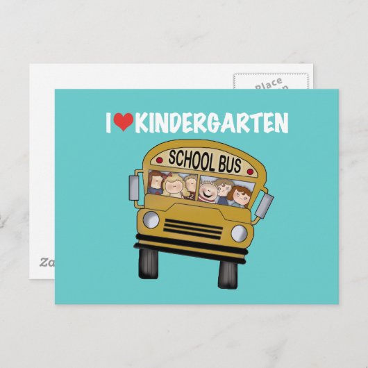 Carte Postale École Bus Love maternelle (Devant / Derrière)