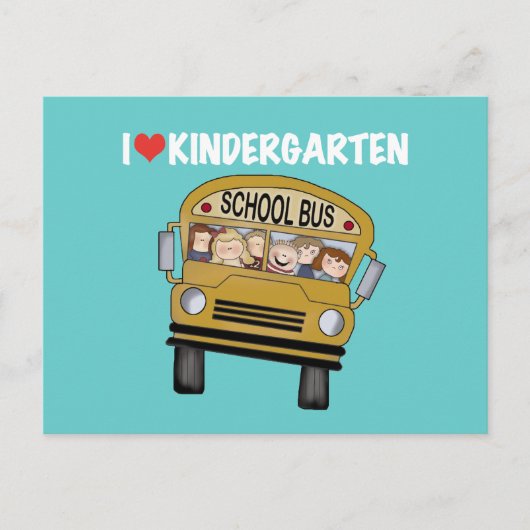 Carte Postale École Bus Love maternelle (Devant)