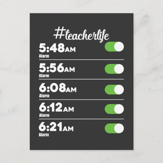 Carte Postale École d'alarme pour la vie de l'enseignant (Devant)