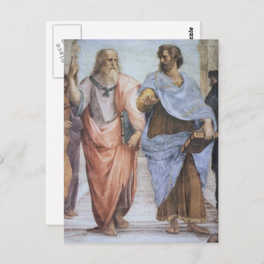 Carte Postale École d'Athènes (détail - Platon & Aristote) (Devant / Derrière)