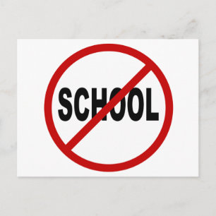Carte Postale École de haine/Pas d'école autorisée Signalé