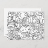 Carte Postale École De Poisson Inspiré (Devant / Derrière)