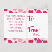 Carte Postale École pour enfants Saint-Valentin (Dos)