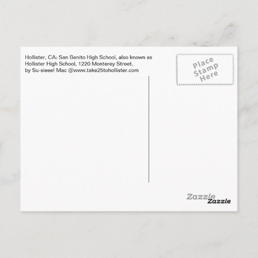 Carte Postale École secondaire de San Benito (Dos)