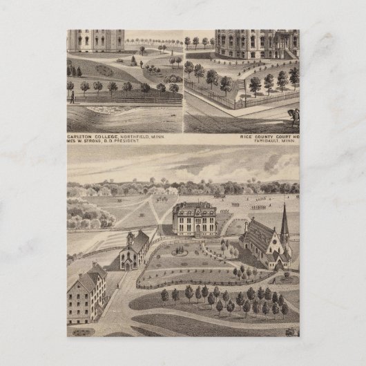 Carte Postale École Shattuck, Faribault Willis Hall, Minnesota (Devant)