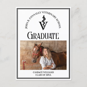 Carte Postale Ecole Vétérinaire Noire Moderne Diplôme de Photo